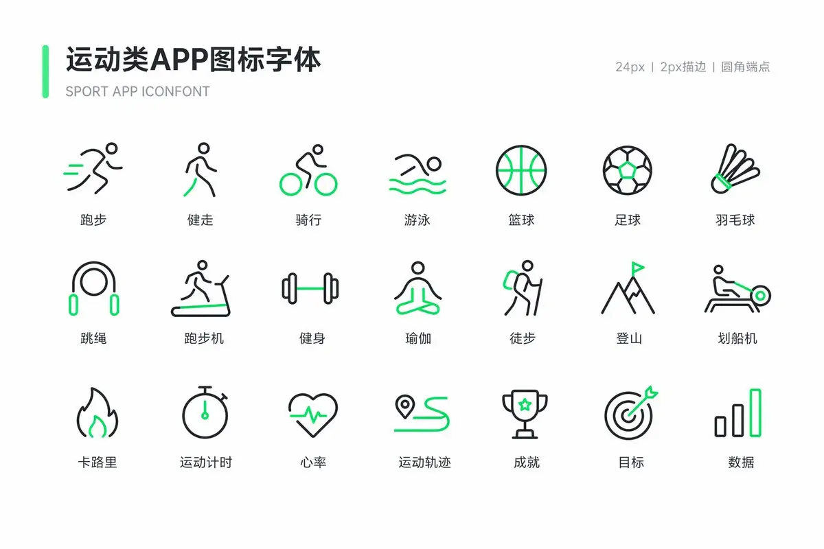 运动健身图标字体设计