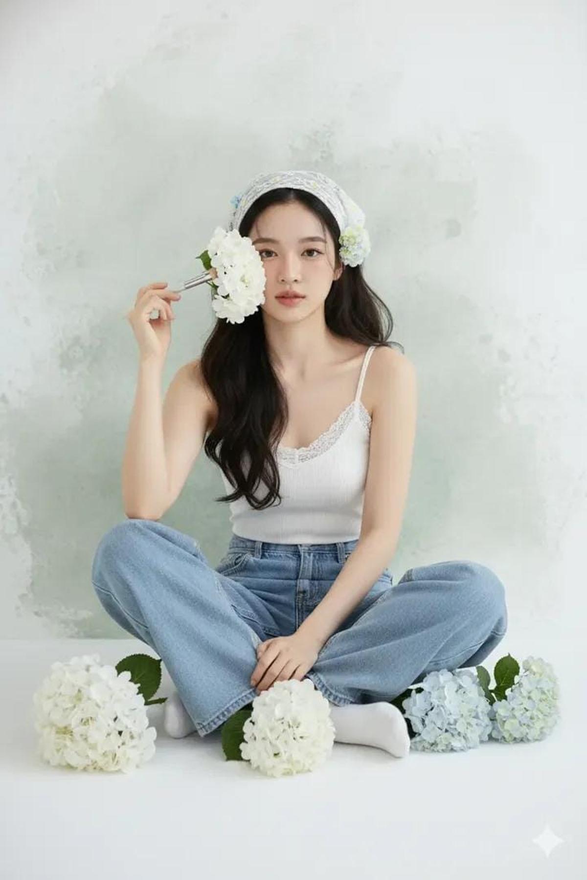 A high-resolution studio portrait of a young East Asian woma
