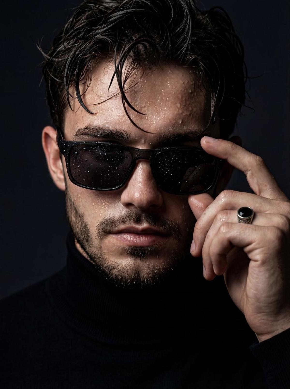 Ultra-realistic cinematic close-up portrait of a young man w