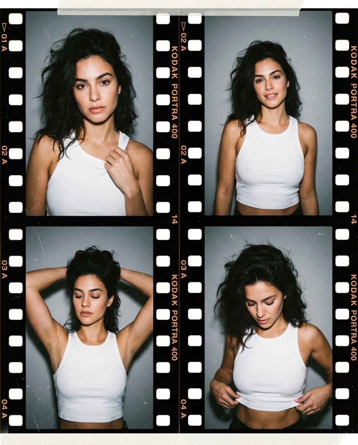A photorealistic editorial-style portrait composed as a four