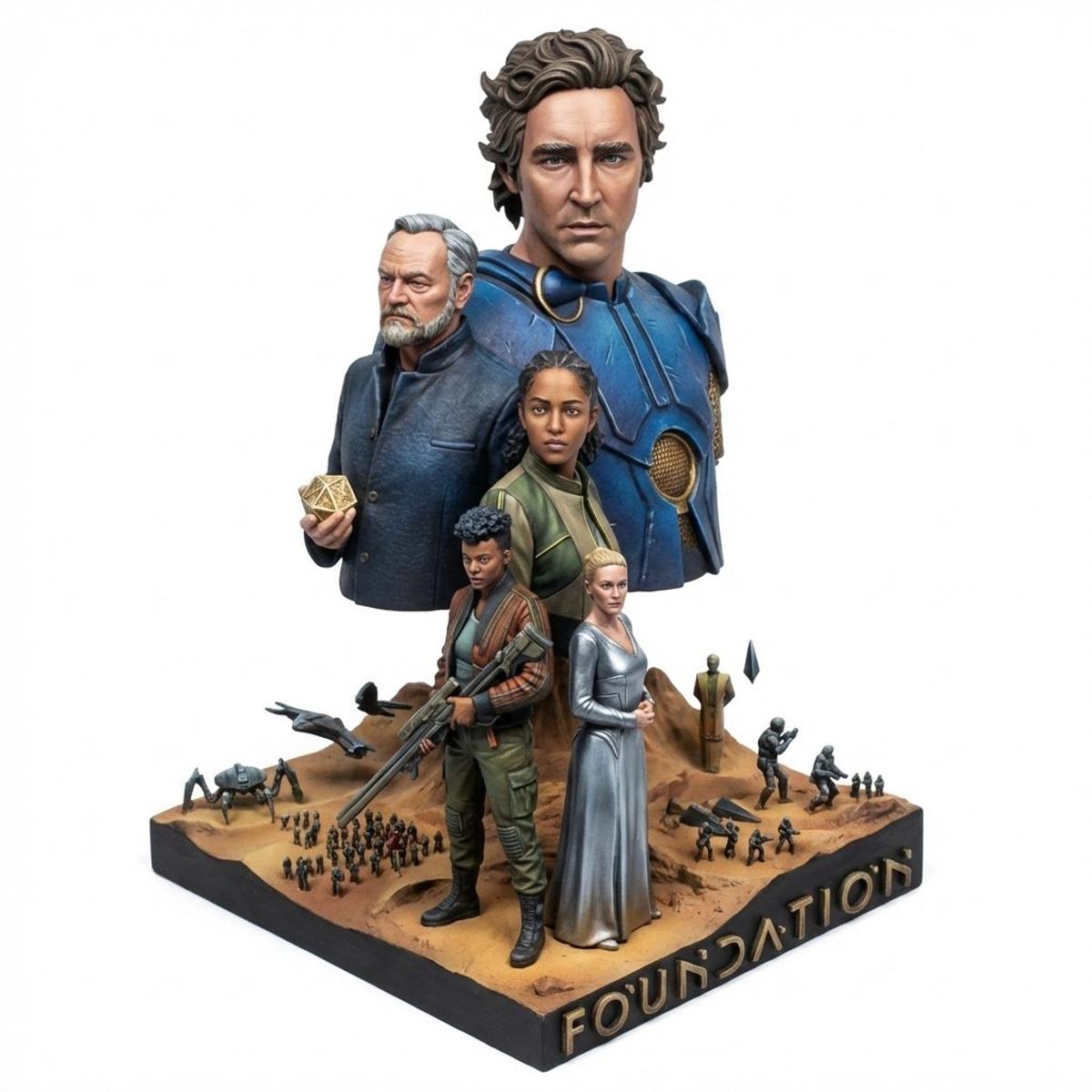 Make a miniature, full-body, isometric, realistic figurine o