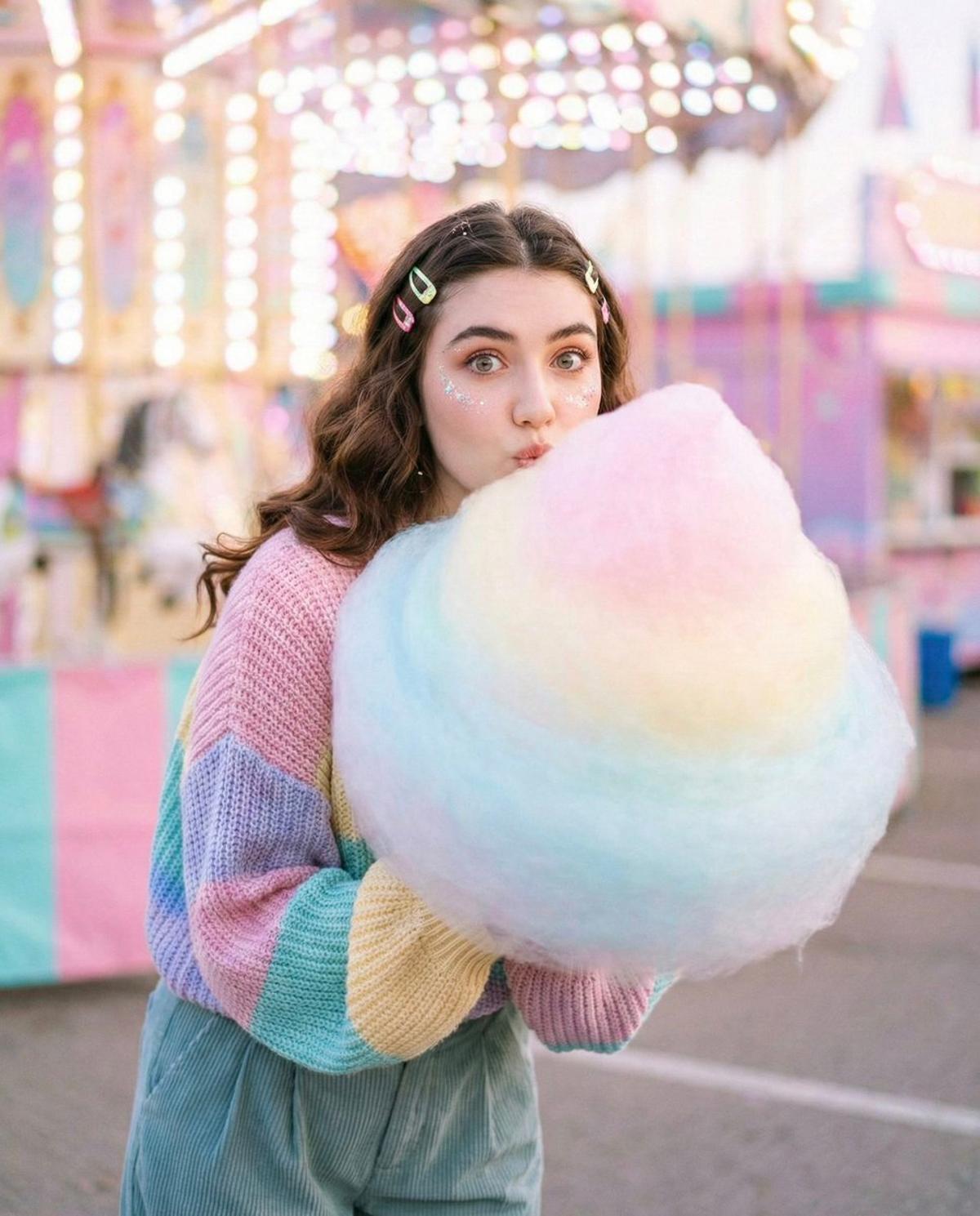 • Concept: Cozy-sweet editorial, face preserved, playful-sof