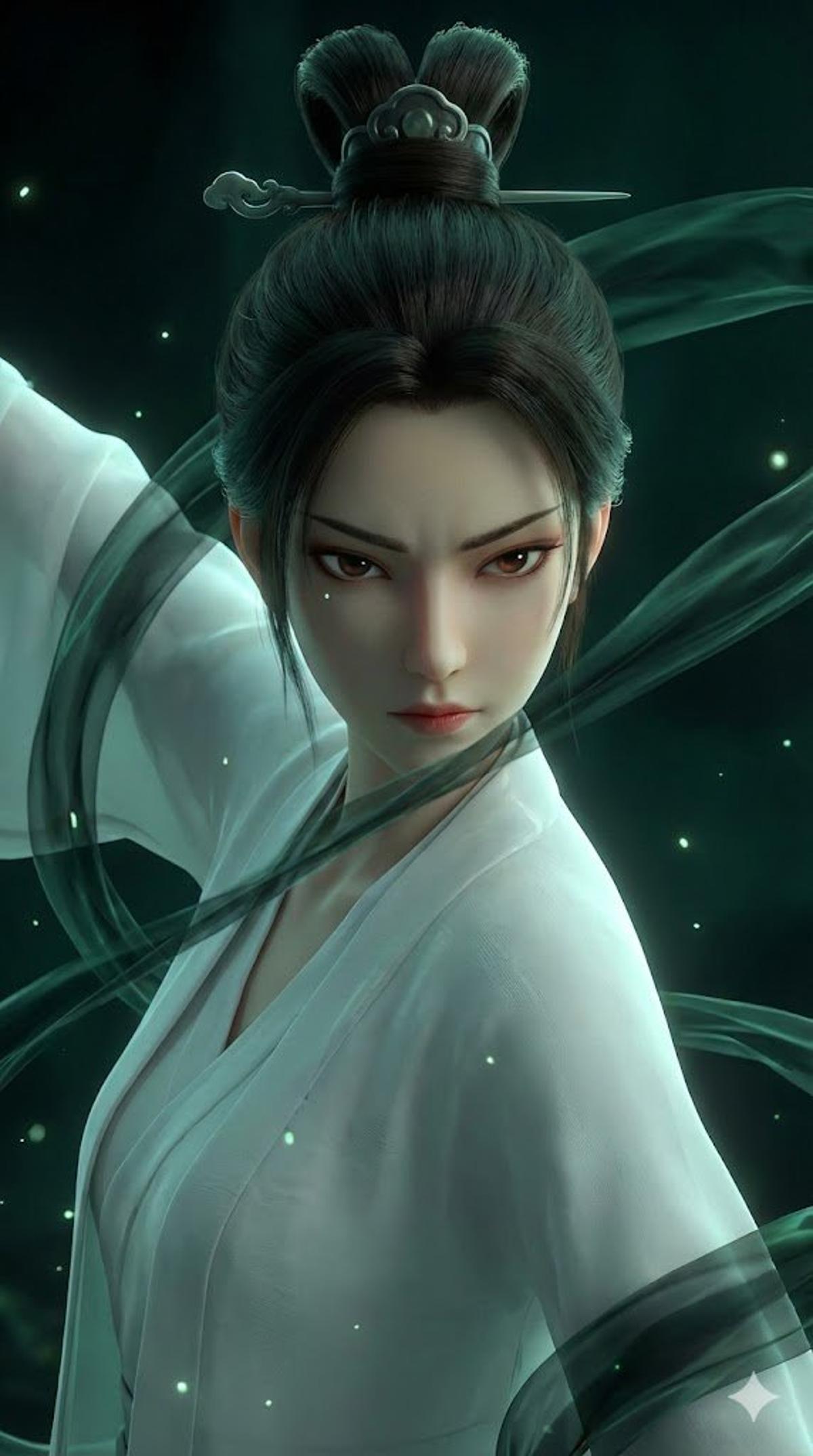  A stunning 3D Chinese animation style close-up of a beautif