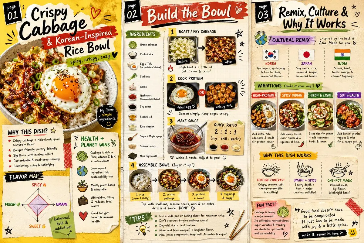 A sleek, modern 3-page editorial food magazine spread shown