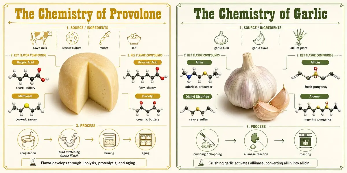 2x1 grid, Do this: Provolone & Garlic <instruction> 1. The