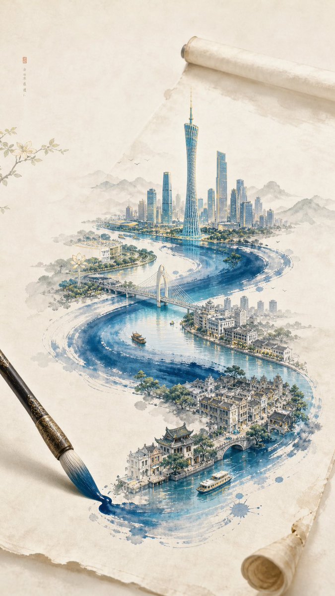 一张 新中式极简东方美学 风格的创意插画海报,整体画面以 宣纸暖白背景 为主,带有极轻微纸张肌理与大面积留白,画面安静、