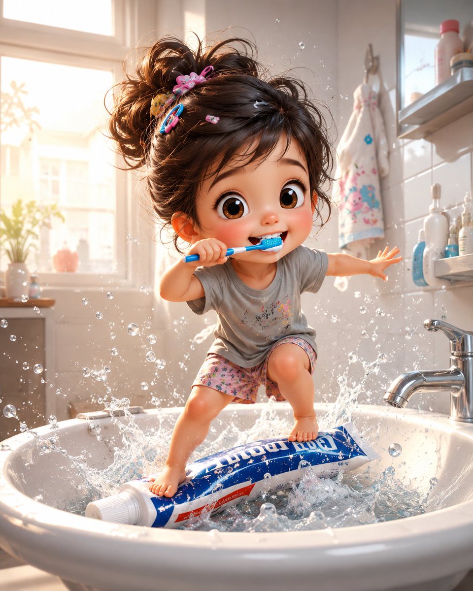 A whimsical, ultra-detailed 3D illustration of a cute toddle