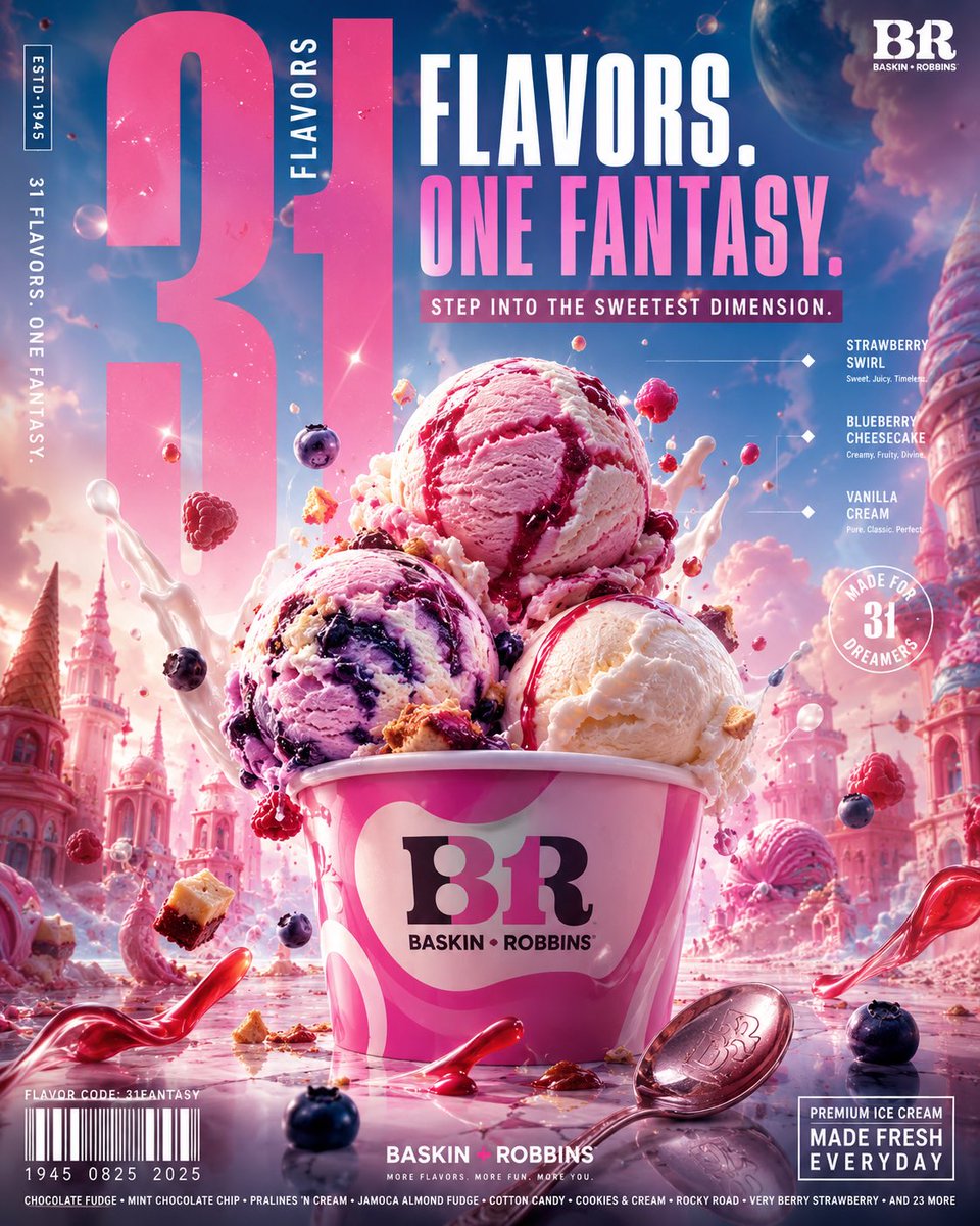 BASKIN ROBBINS — “31 FLAVORS. ONE FANTASY.”
ULTRA-PREMIUM GL
