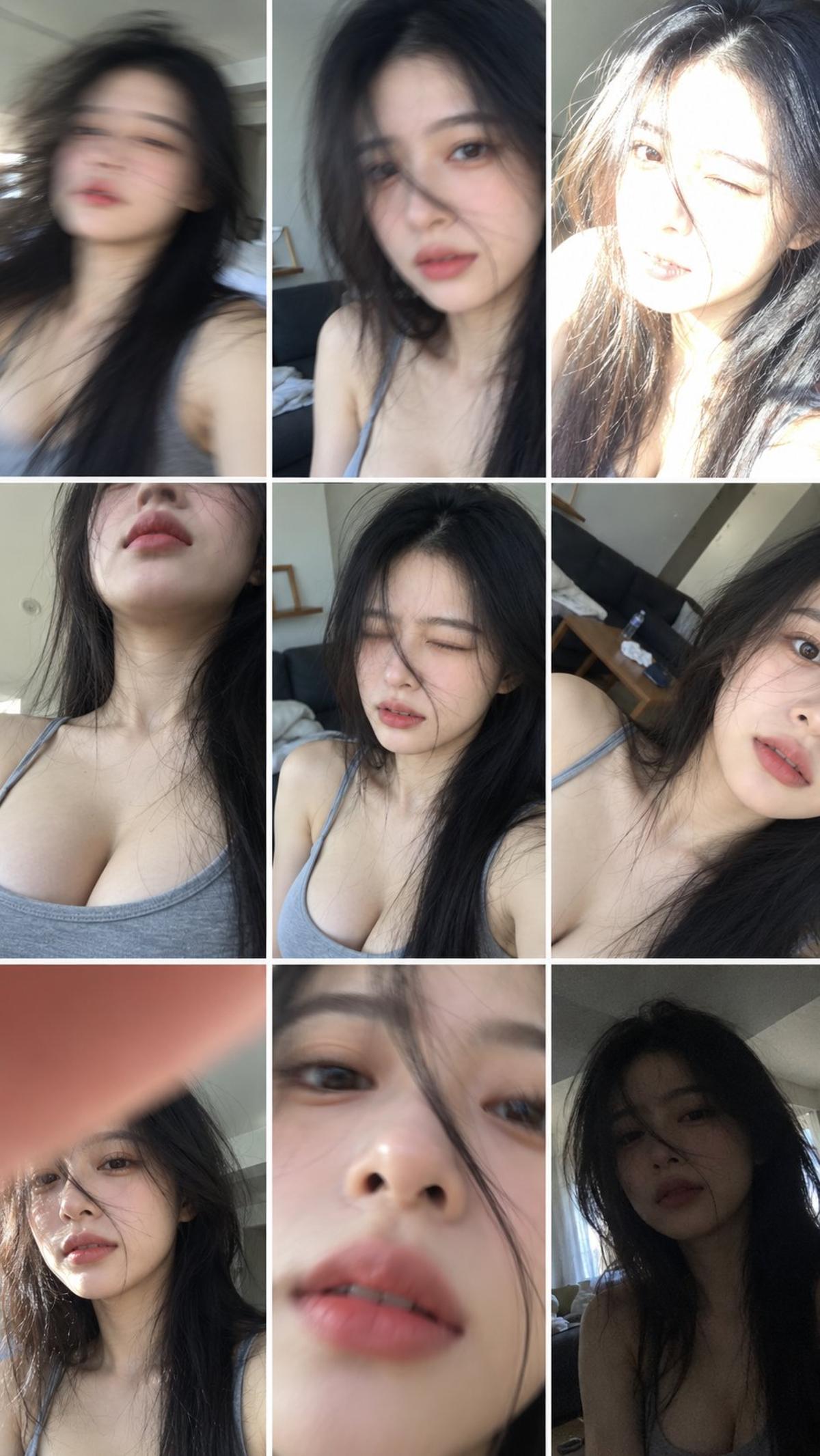 3x3 Grid of Amateur Failed Selfies