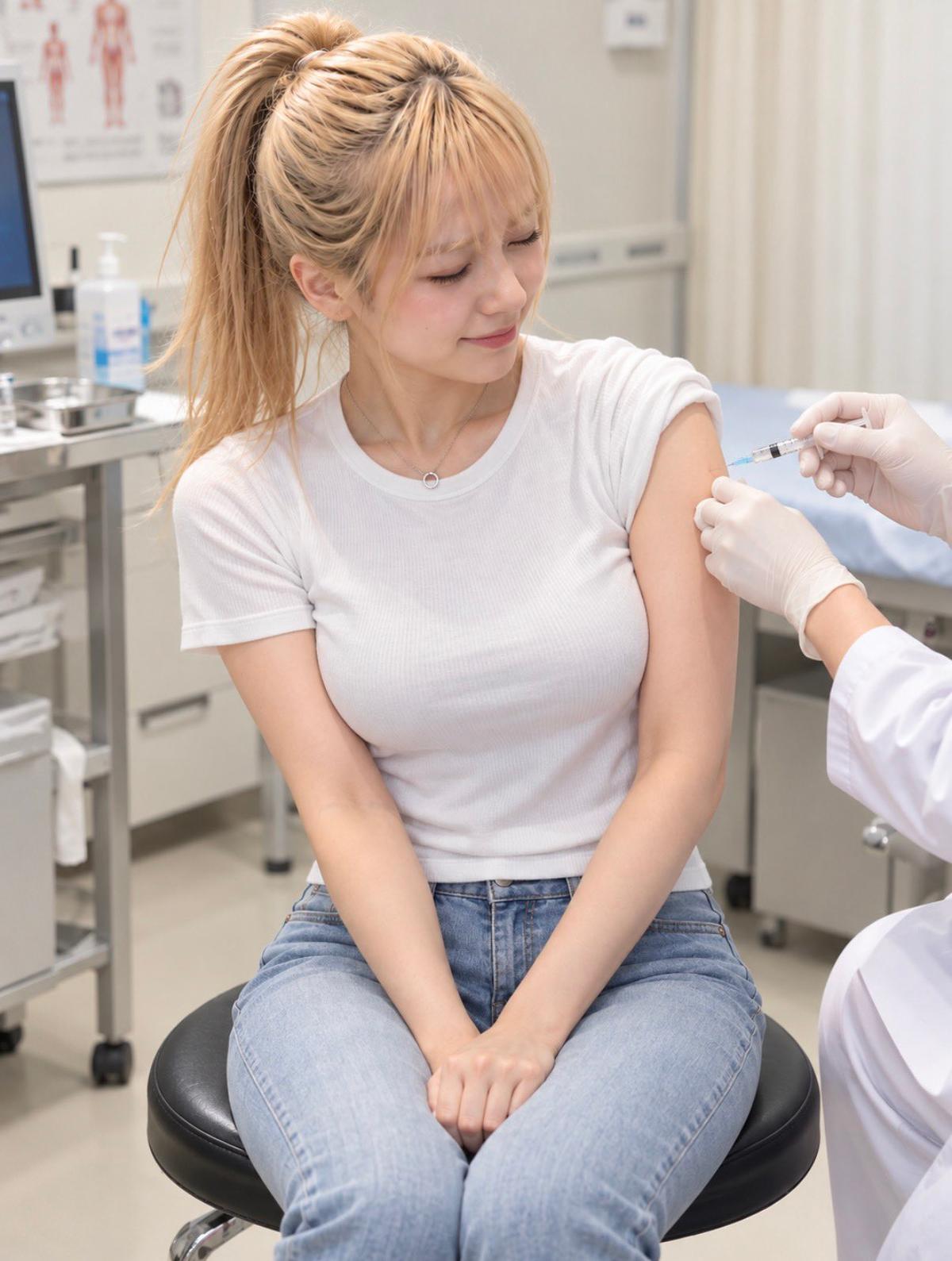 Vaccination in an examination room