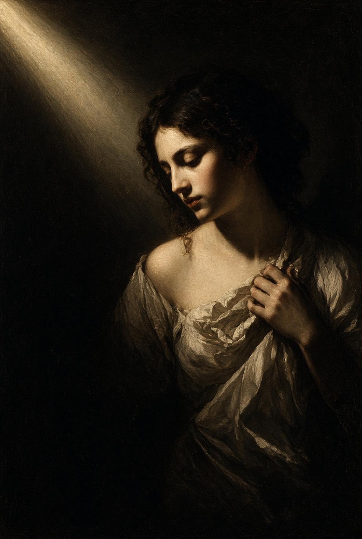 Quiet contemplation in chiaroscuro