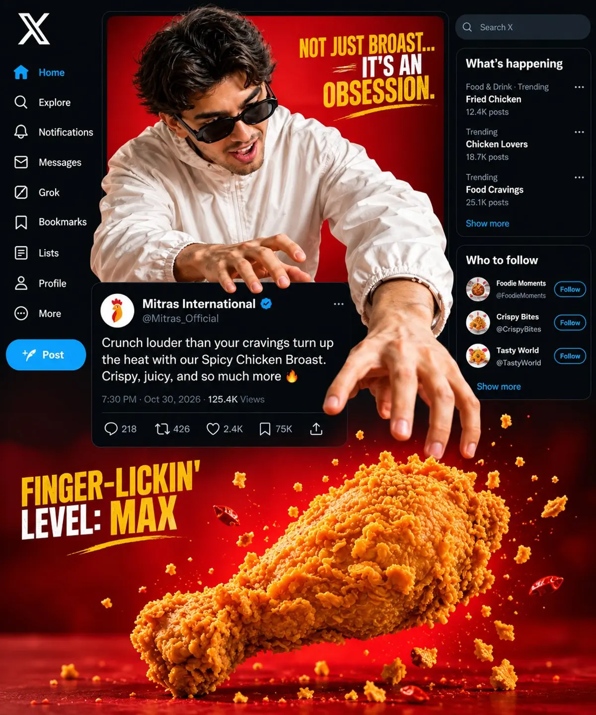 Cinematic Advertisement with Centered Instagram Post