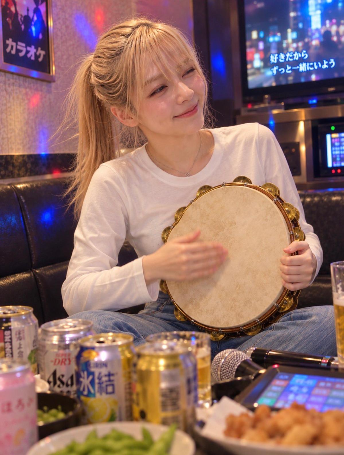 Karaoke Tambourine Portrait