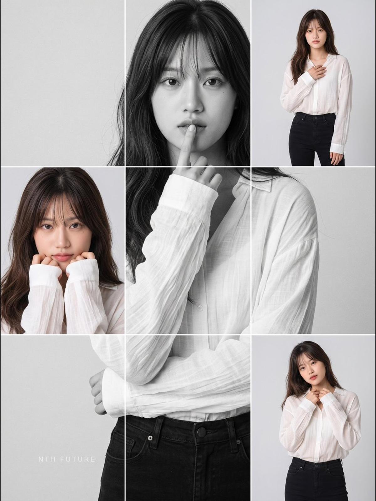 Black-and-White and Color Editorial Fashion Collage