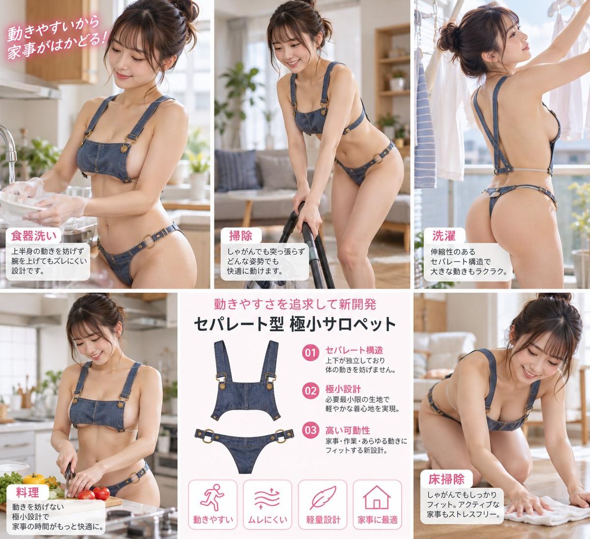 Parody Catalogue Page for a Compact Denim Apron