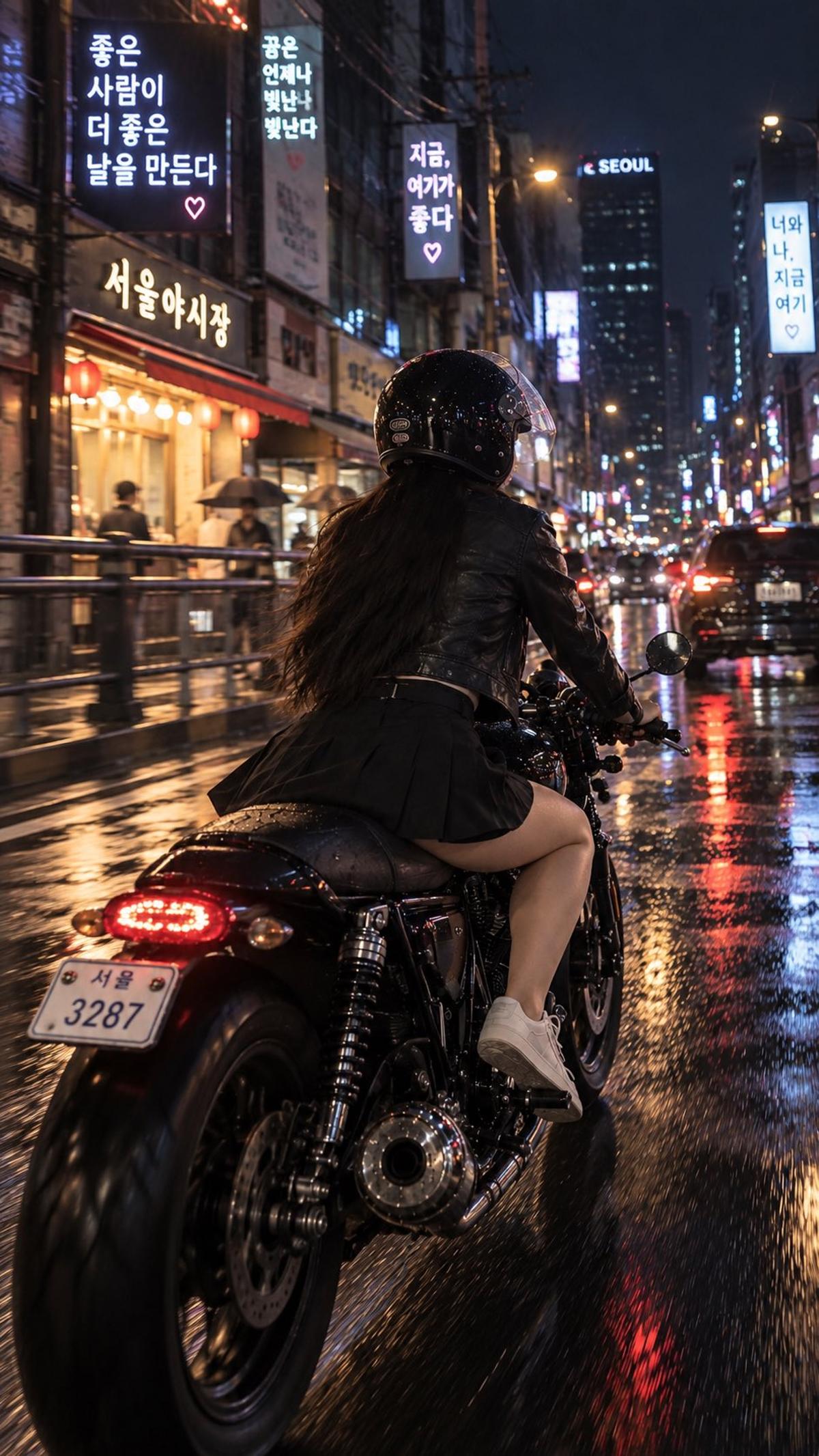 Rainy Seoul Night Motorcycle Ride