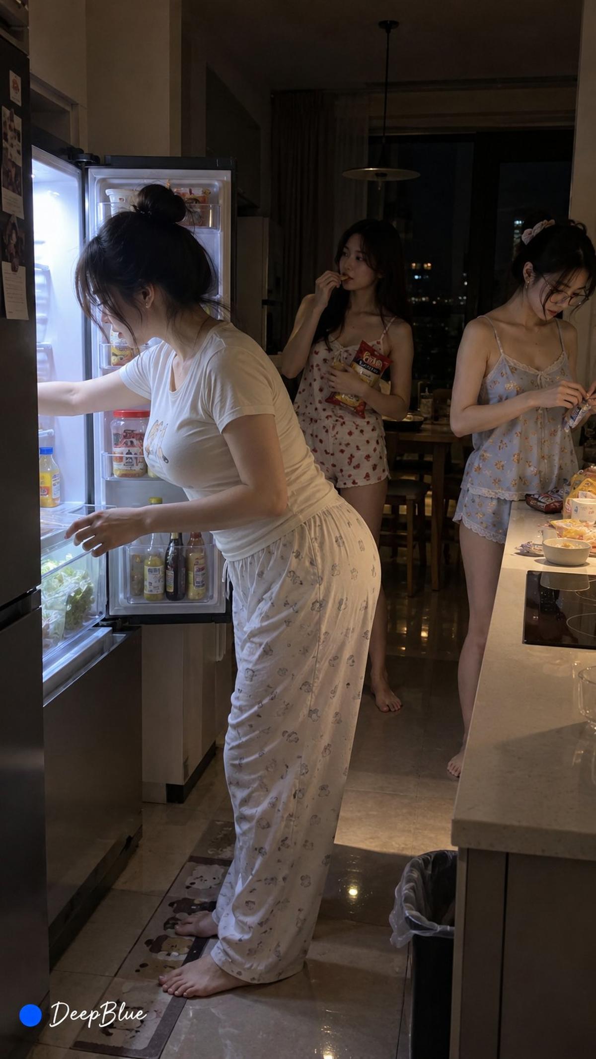 Summer Sleepwear Refrigerator Candids