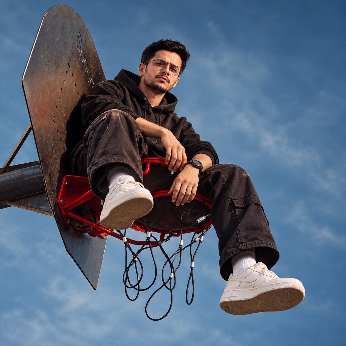 Low-Angle Basketball Rim Streetwear Editorial
