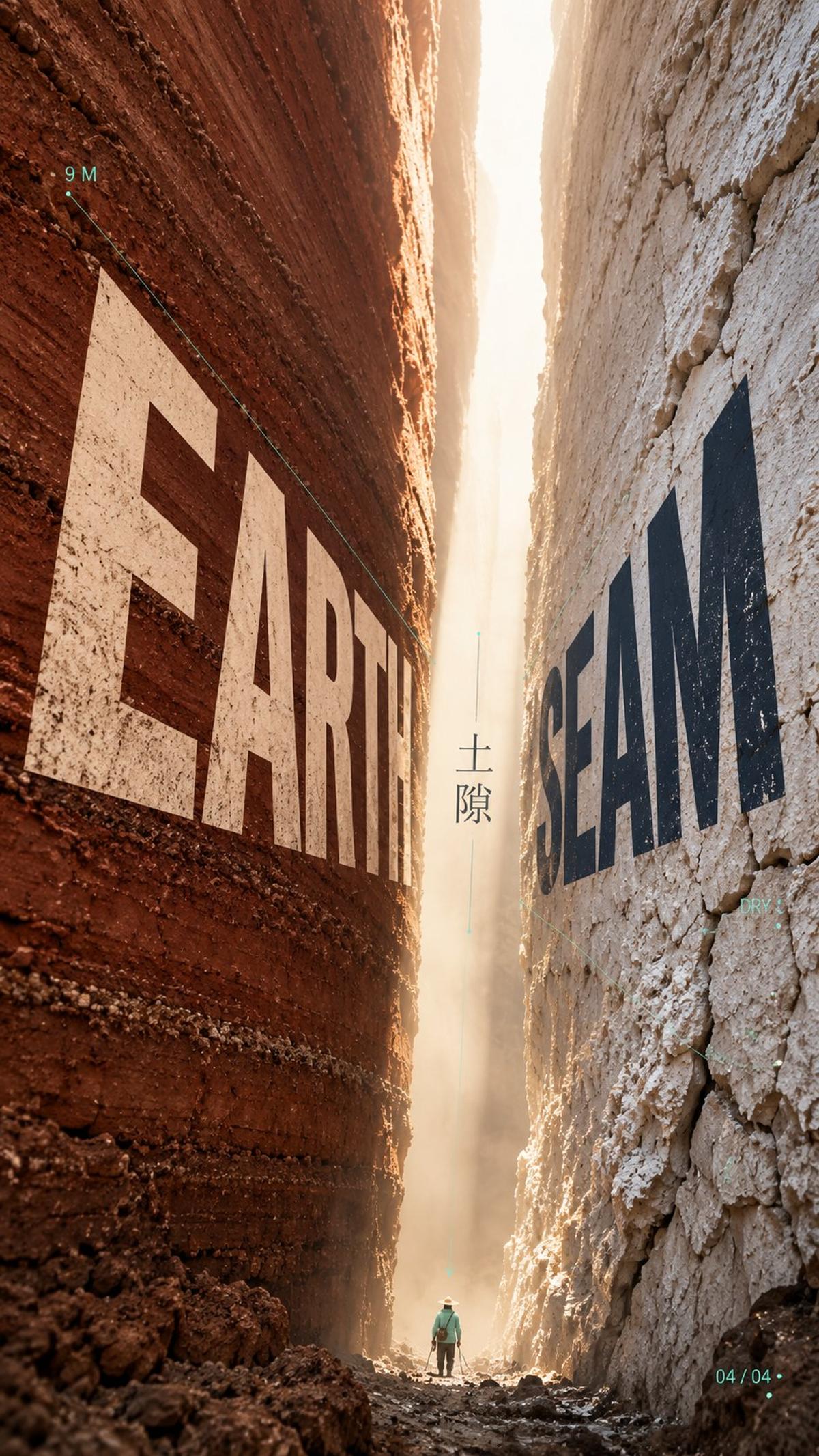 Natural Crevice Poster with Receding Perspective Typography