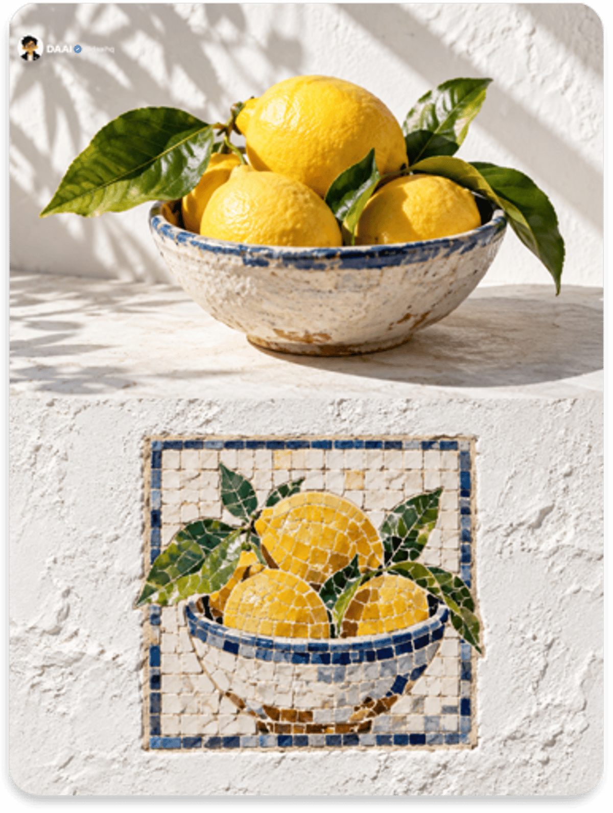 Mediterranean Photo and Glazed Ceramic Mosaic Posters