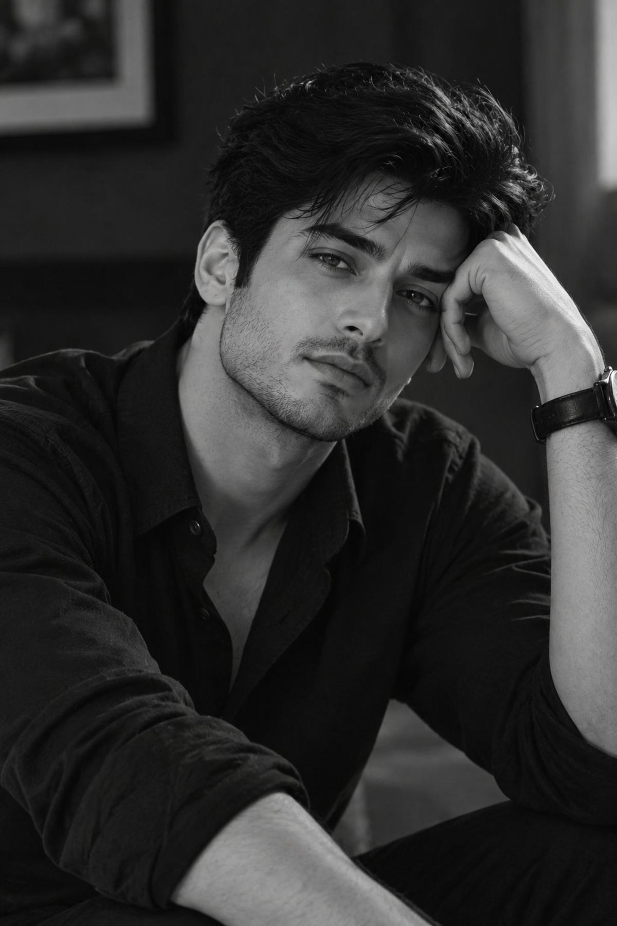 Dramatic Monochrome Portrait with Rembrandt Lighting