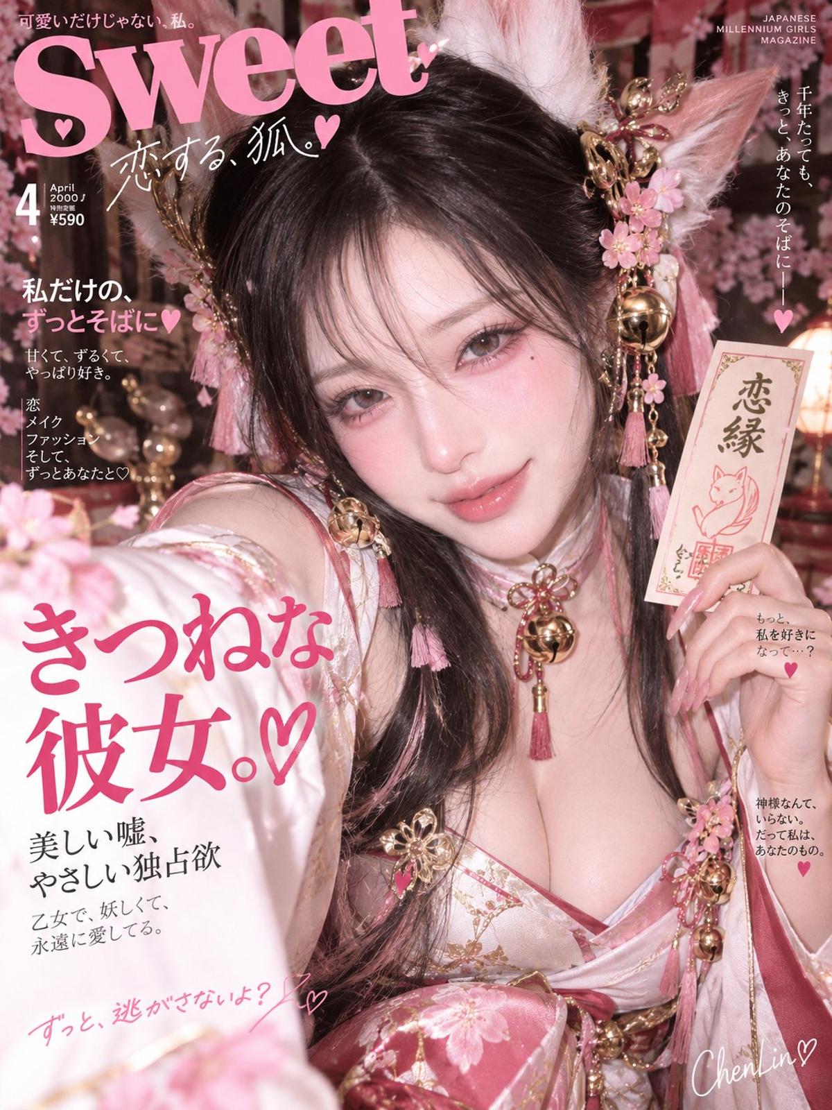 Tamamo-no-Mae Fox-Eared Shrine Maiden Magazine Selfie