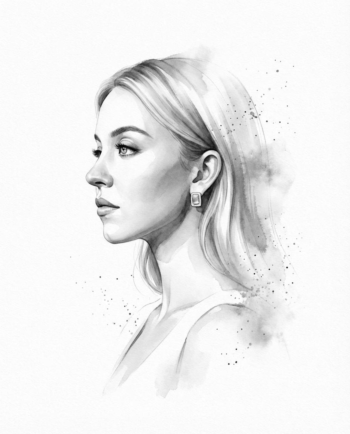 Transform the input photo into a refined monochromatic ink p