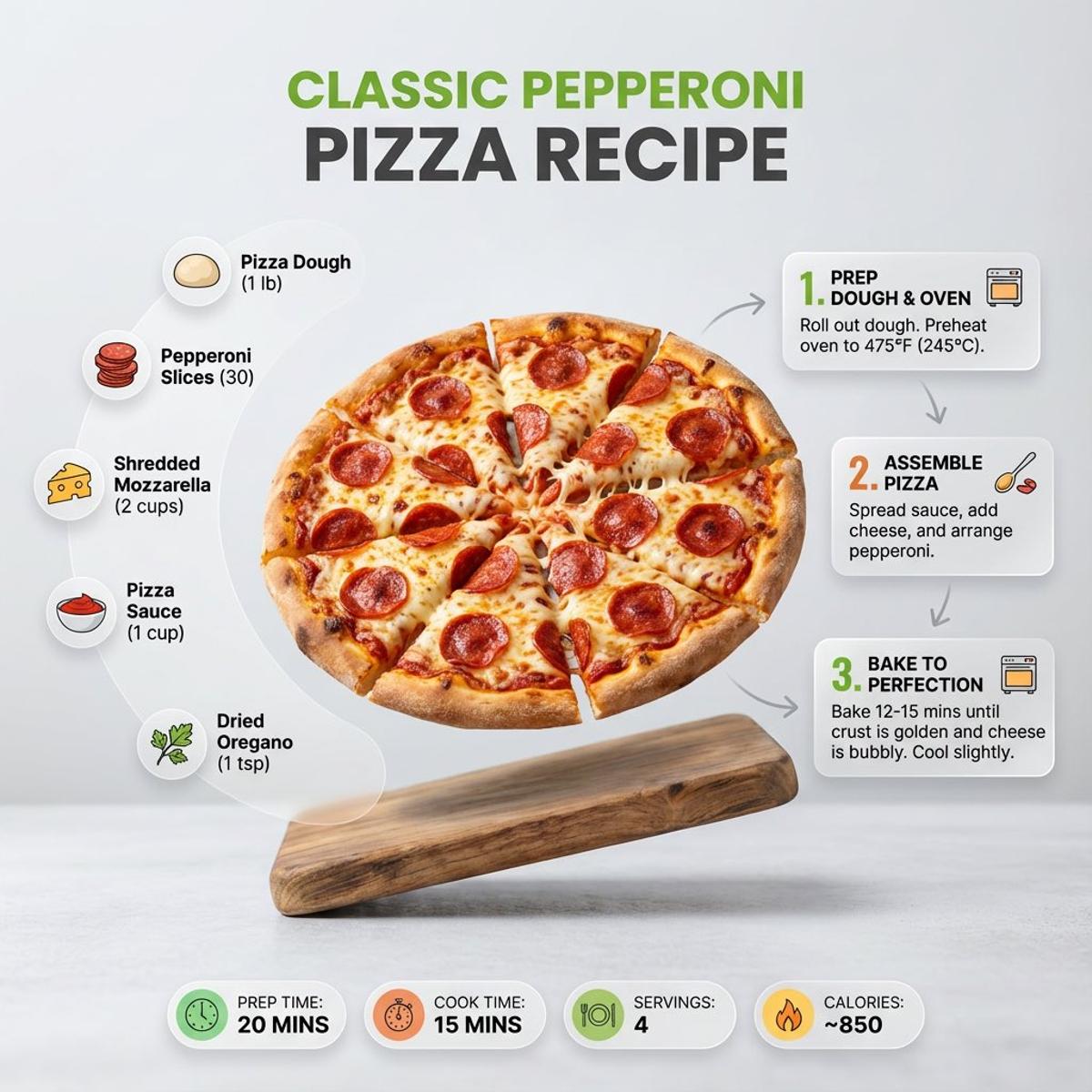 Ultra-clean modern recipe infographic. Showcase [FOOD] in a 