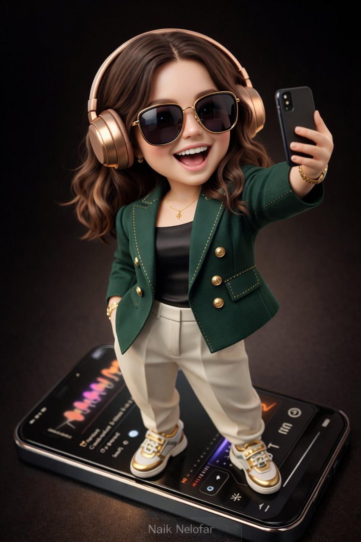 Create a high-detail 3D semi-realistic chibi character with