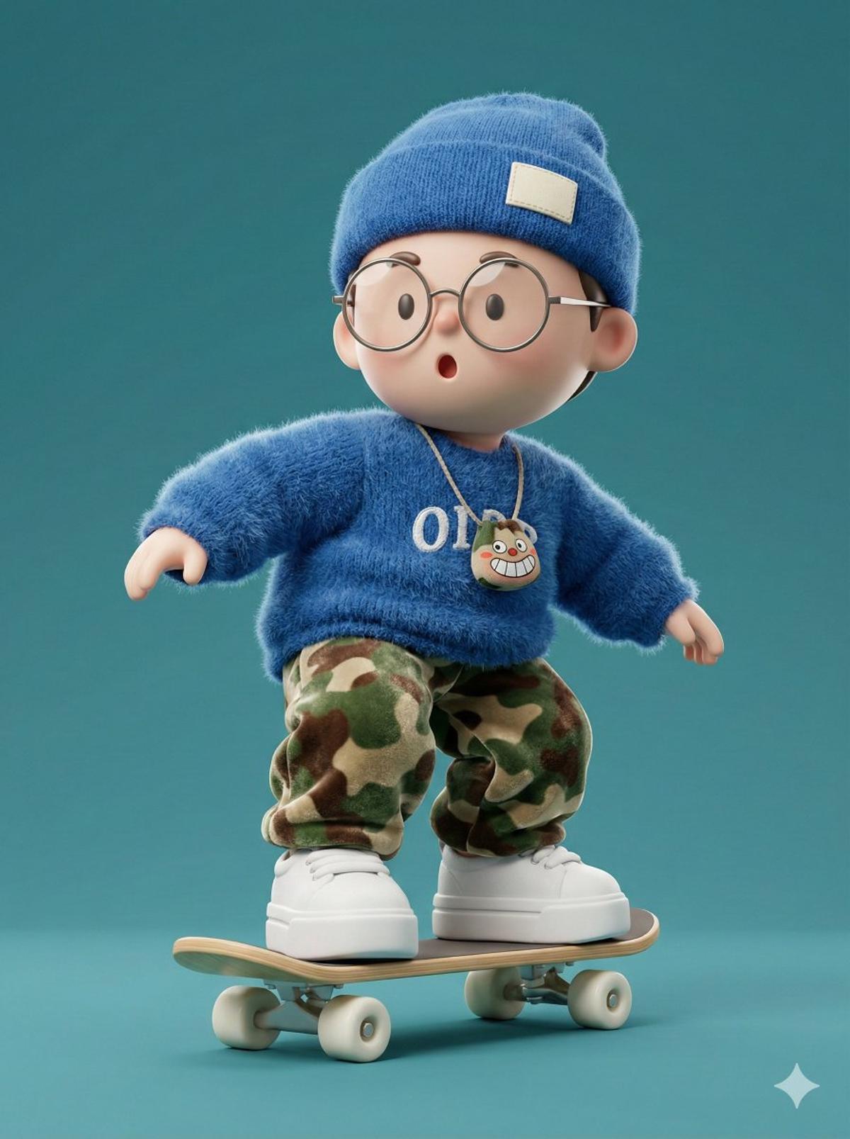 A high-fidelity 3D character render of a cute, stylized boy