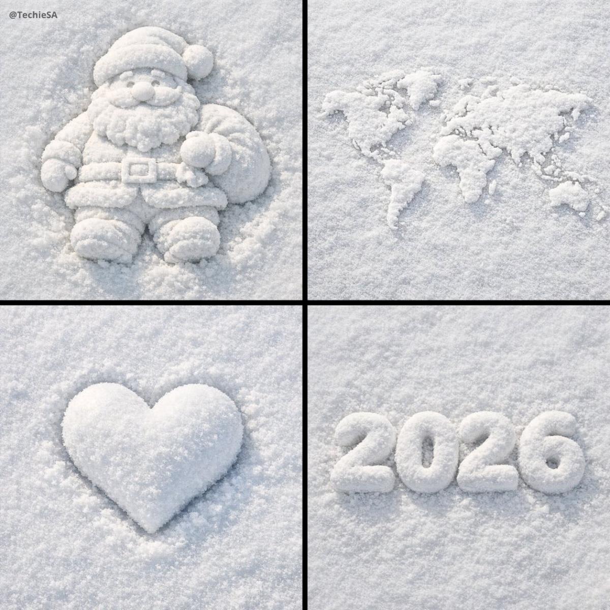 Create a 3D of [OBJECT] made of white snow. The voluminous a