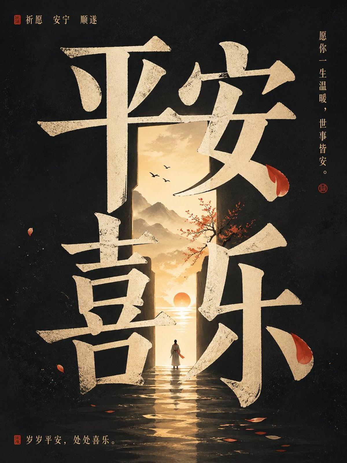 高级概念海报，竖版 3:4，核心文字为[输入文字]

请先深度理解'[输入文字]'的表层含义、深层寓意、情绪气质、文化联