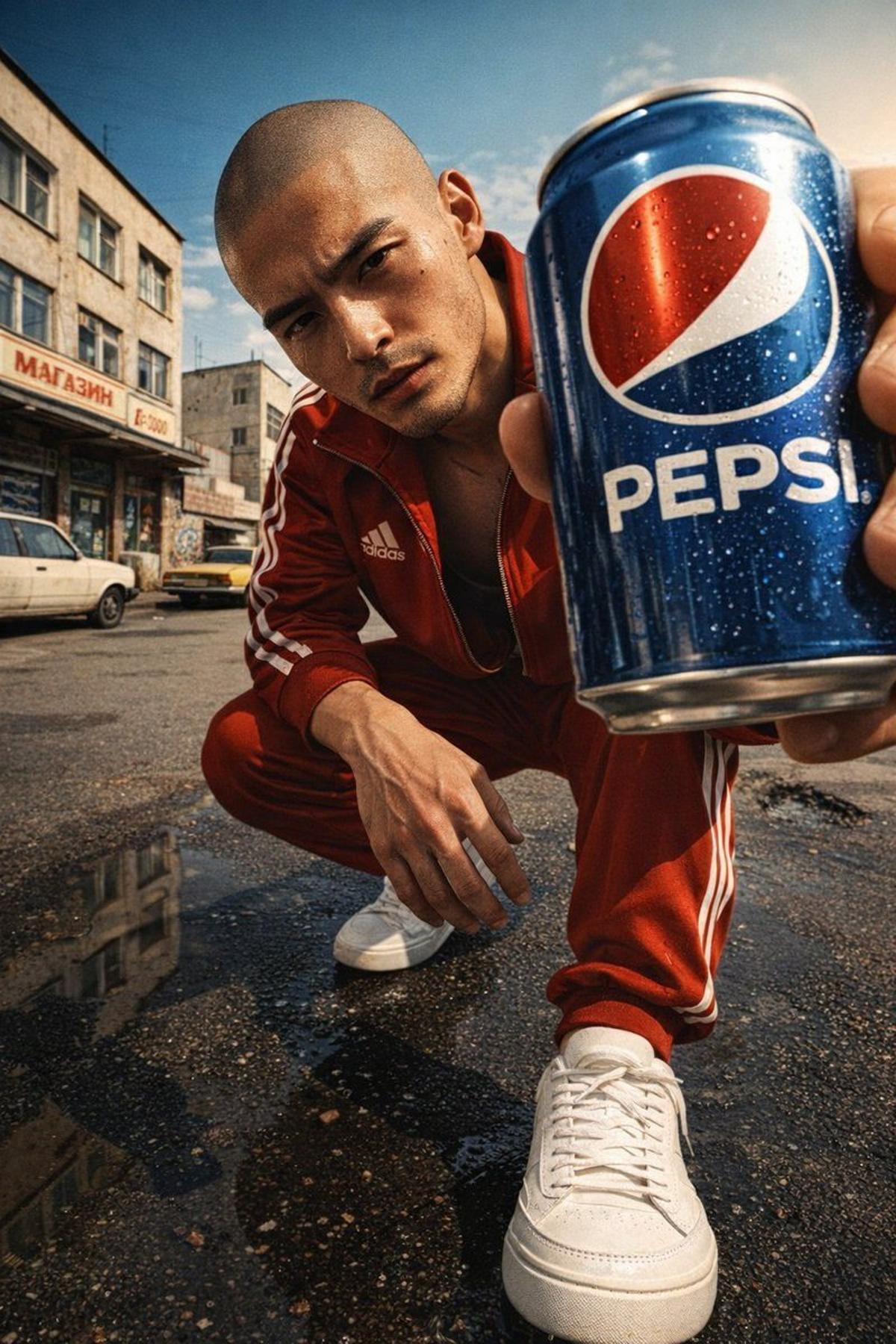 Ultra-realistic, glossy magazine-style portrait of a young m