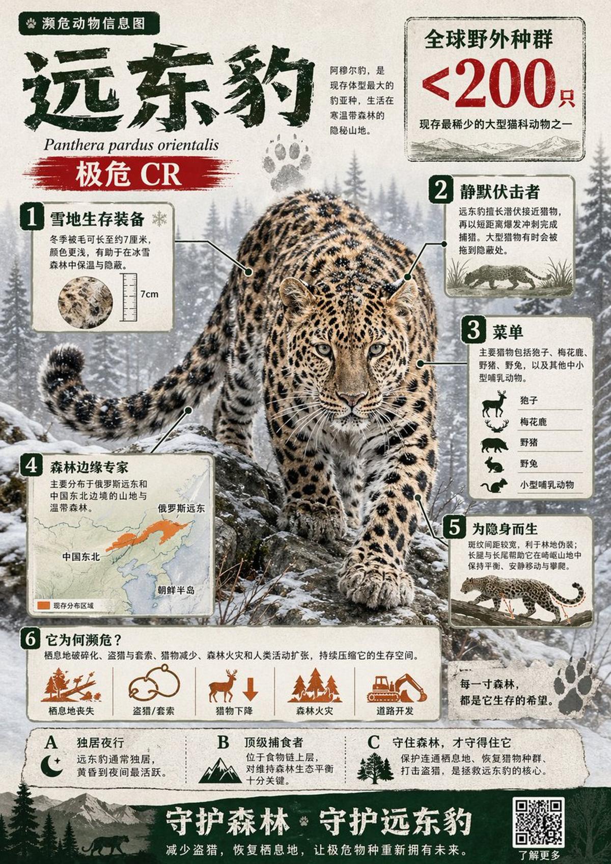 Create a visually rich infographic in Chinese about an endan