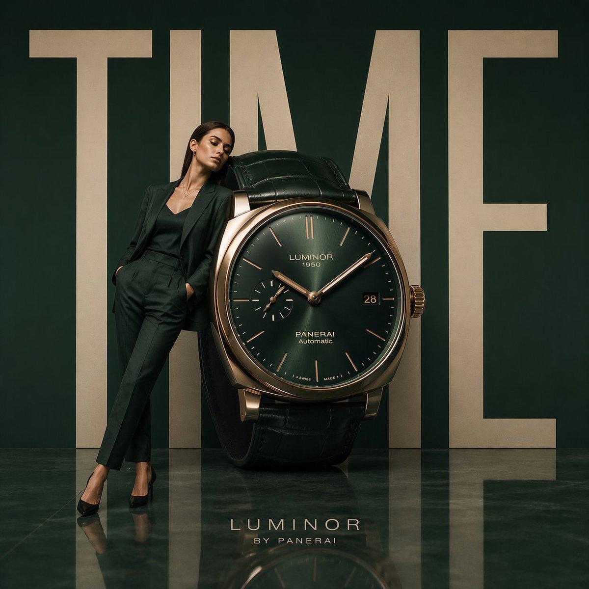 Minimalist luxury watch campaign, oversized wristwatch posit