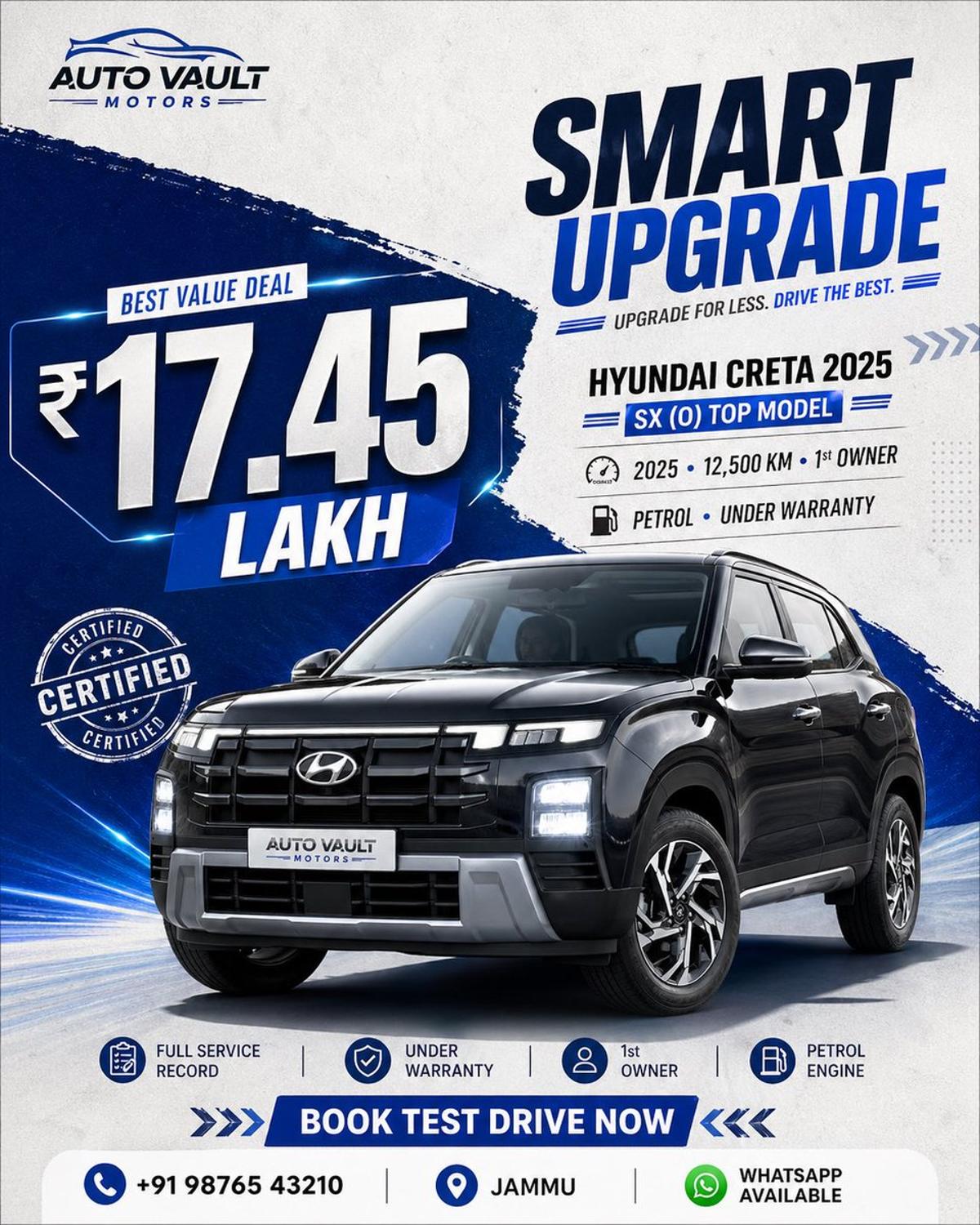 [BRAND NAME = AUTO VAULT MOTORS]
[CAR MODEL = HYUNDAI CRETA 