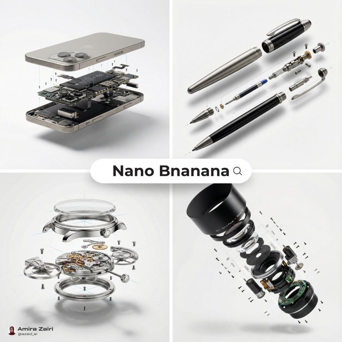 Create an exploded products with inner mechanics [product], 