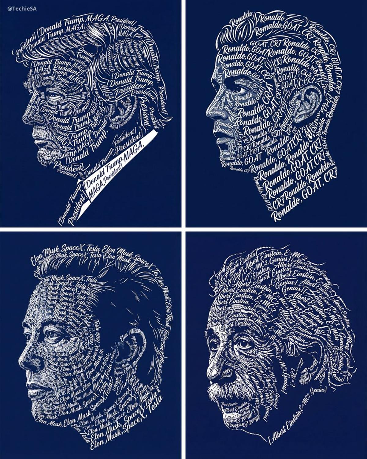 Create a typographic art portrait using the uploaded photo o