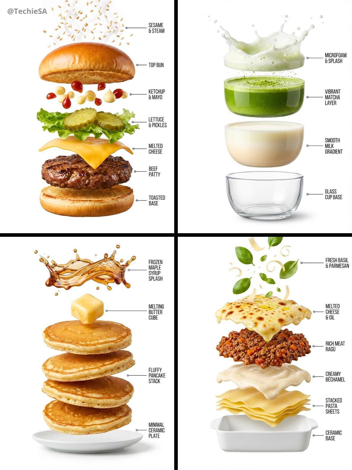 Create a hyper-realistic exploded vertical infographic compo