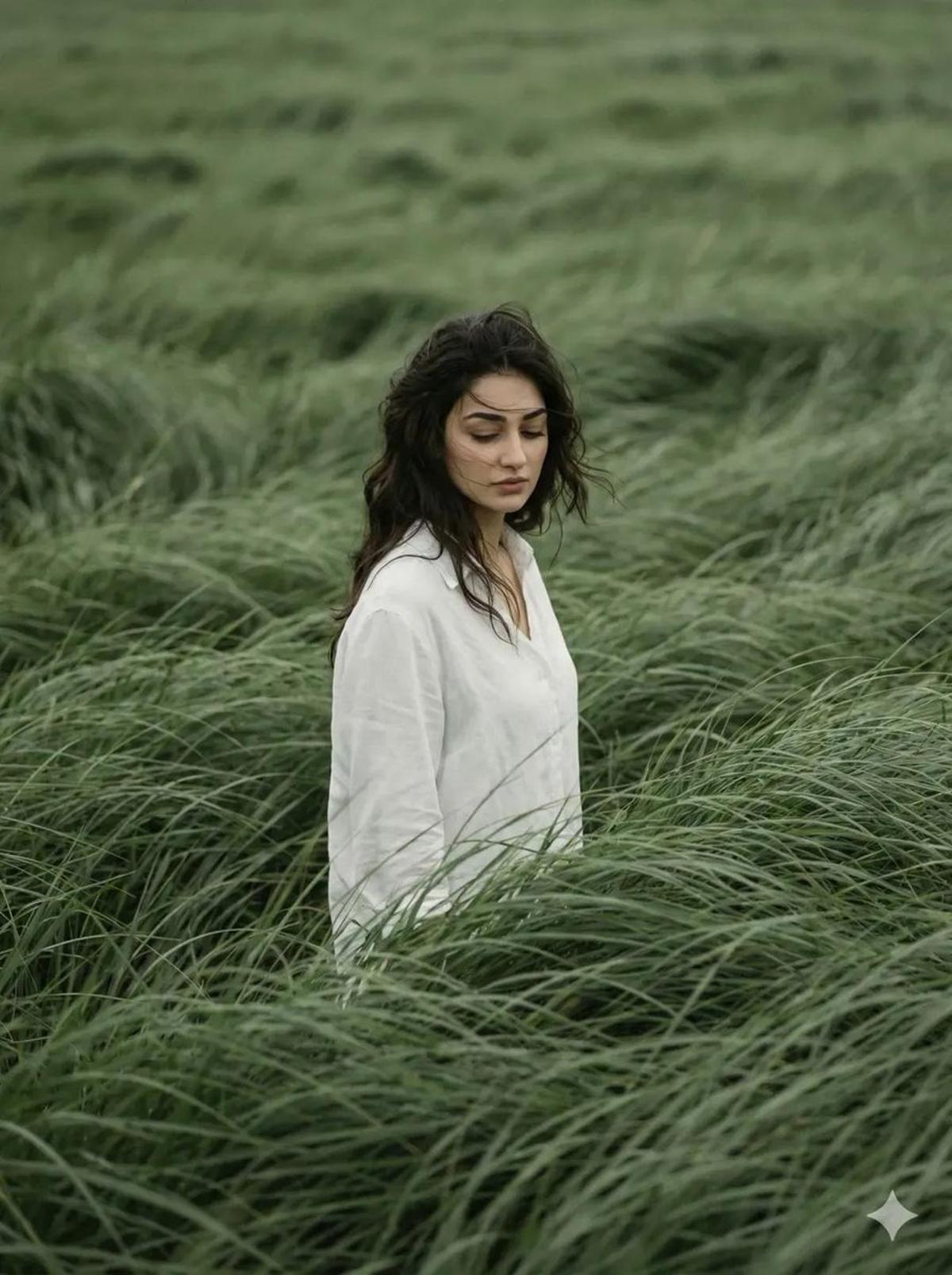 Create a 3:4 cinematic, atmospheric editorial portrait using