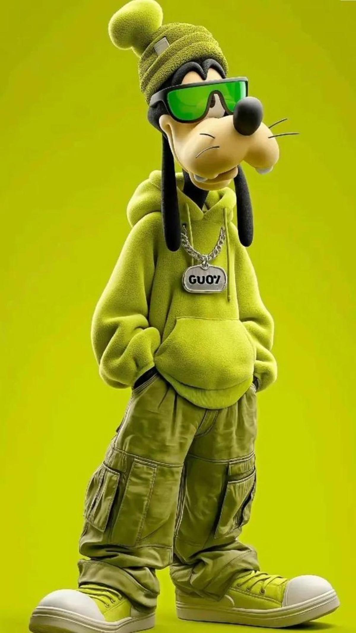 Full-body 3D stylized anthropomorphic cartoon dog character
