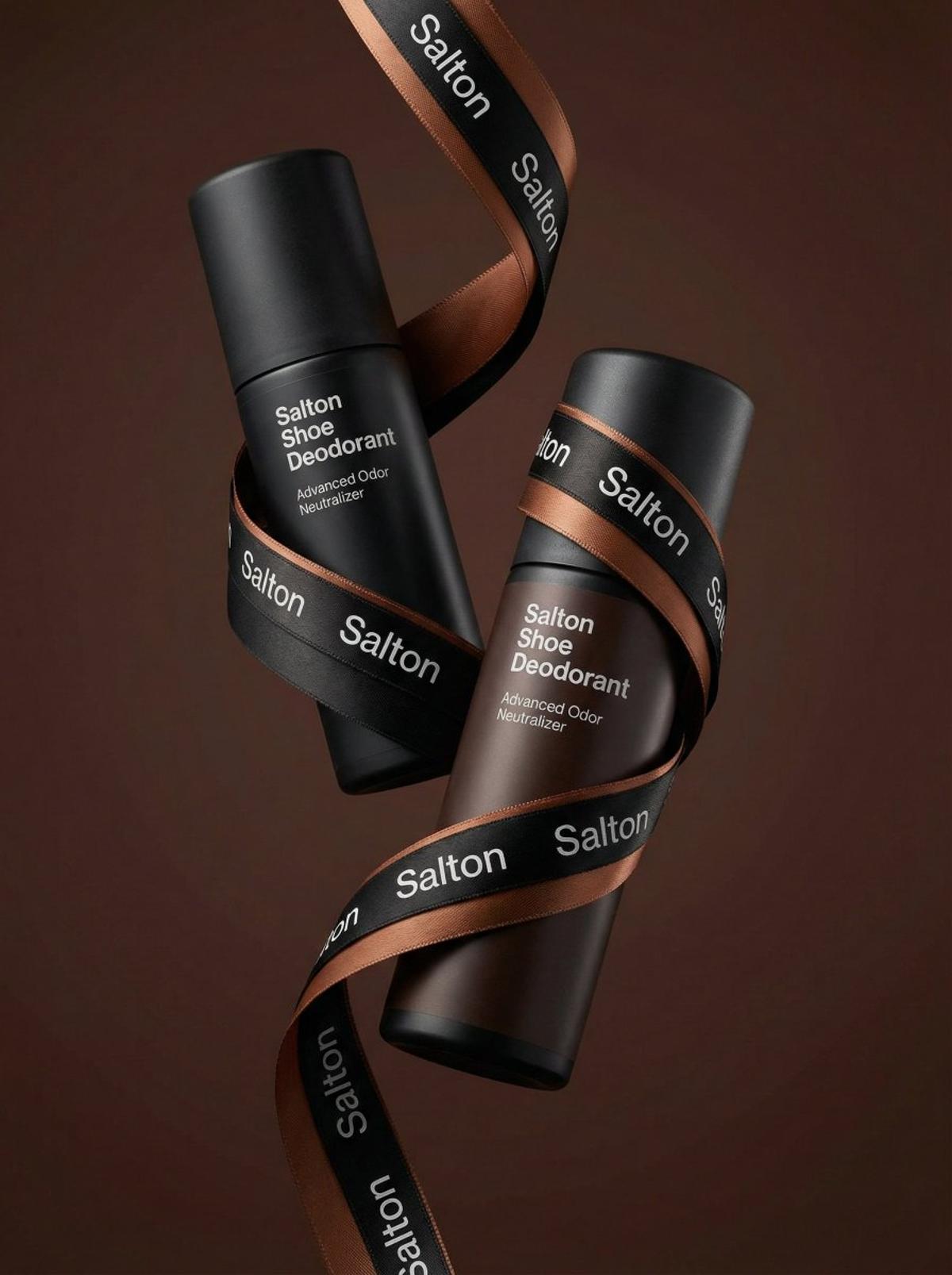 A product photo in a premium advertising style. Two tall mat