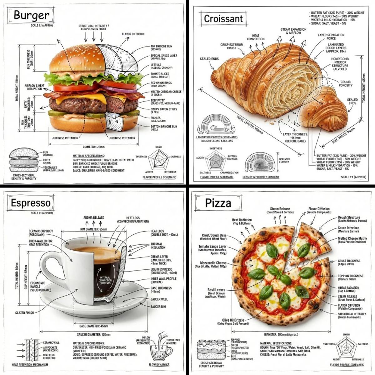 Create an infographic image of [FOOD], combining a realistic