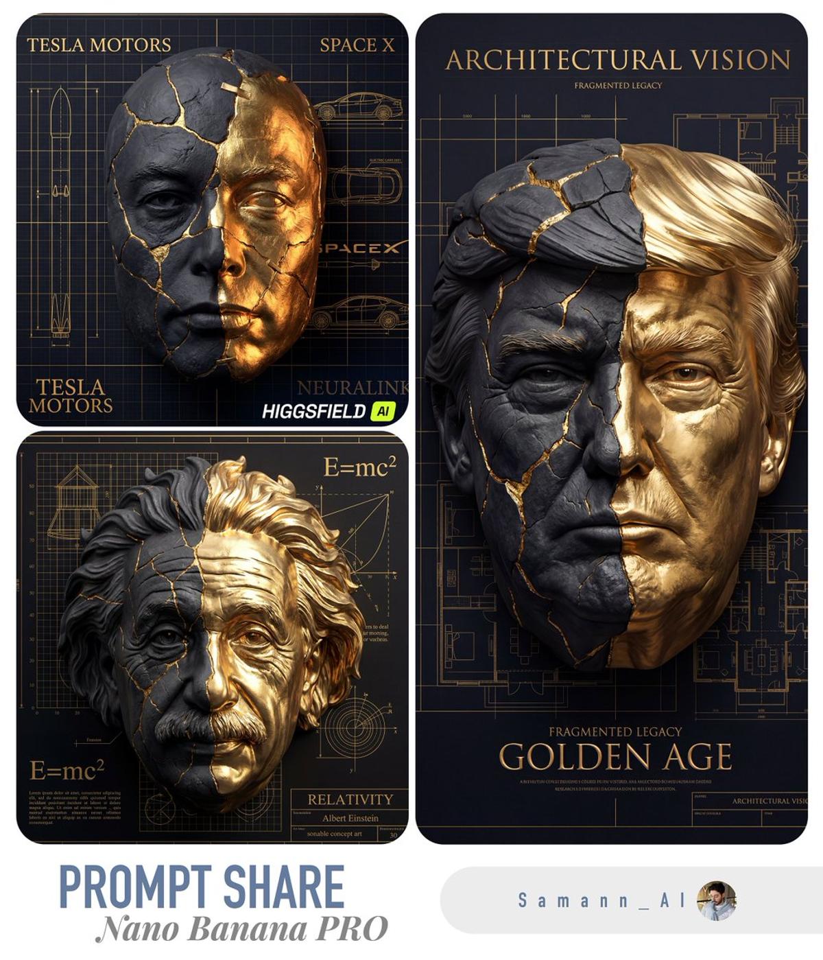 A high-detail artistic 3D portrait of the person in the phot