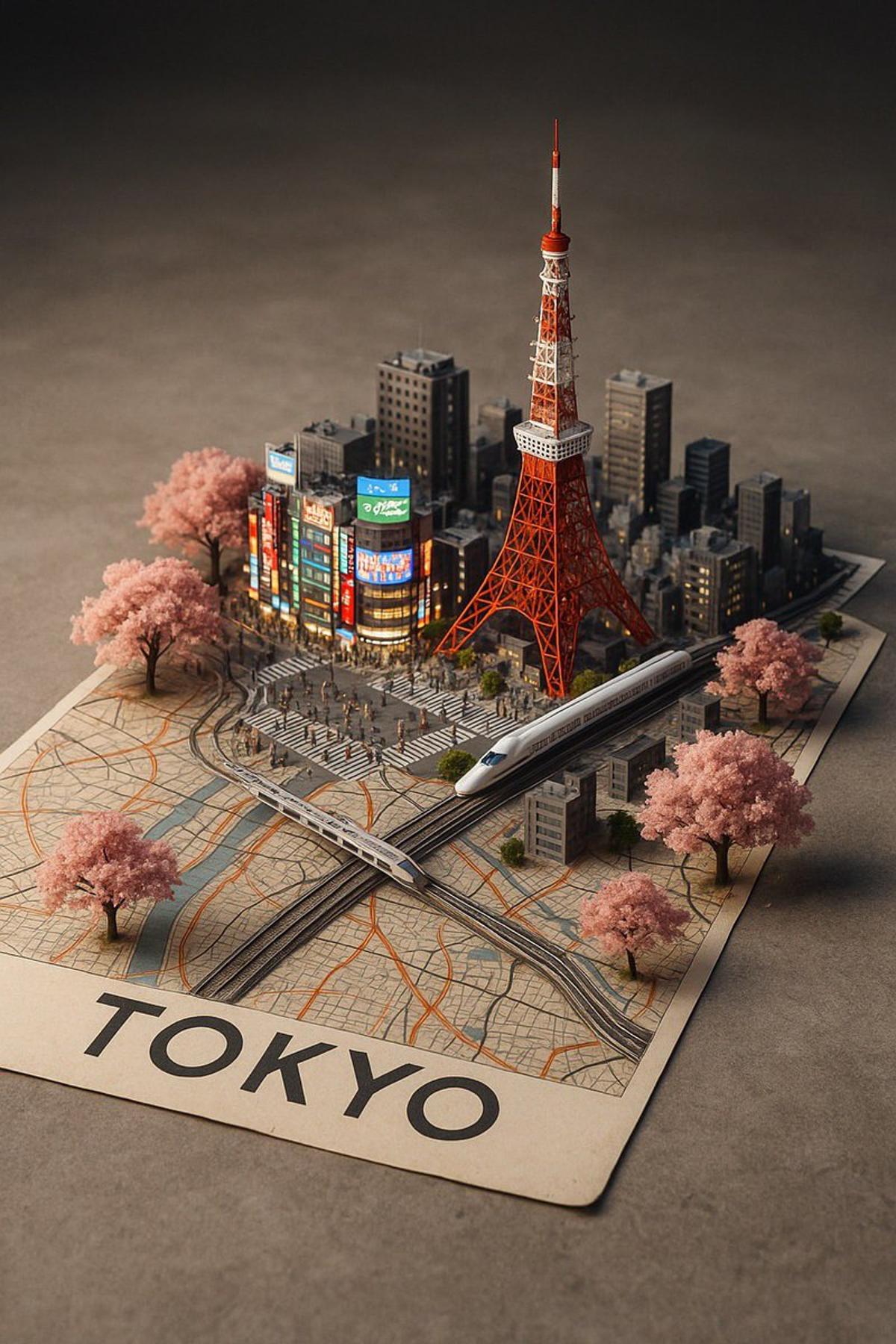 A street-style map of [CITY_NAME] placed on a {MAP_SURFACE},