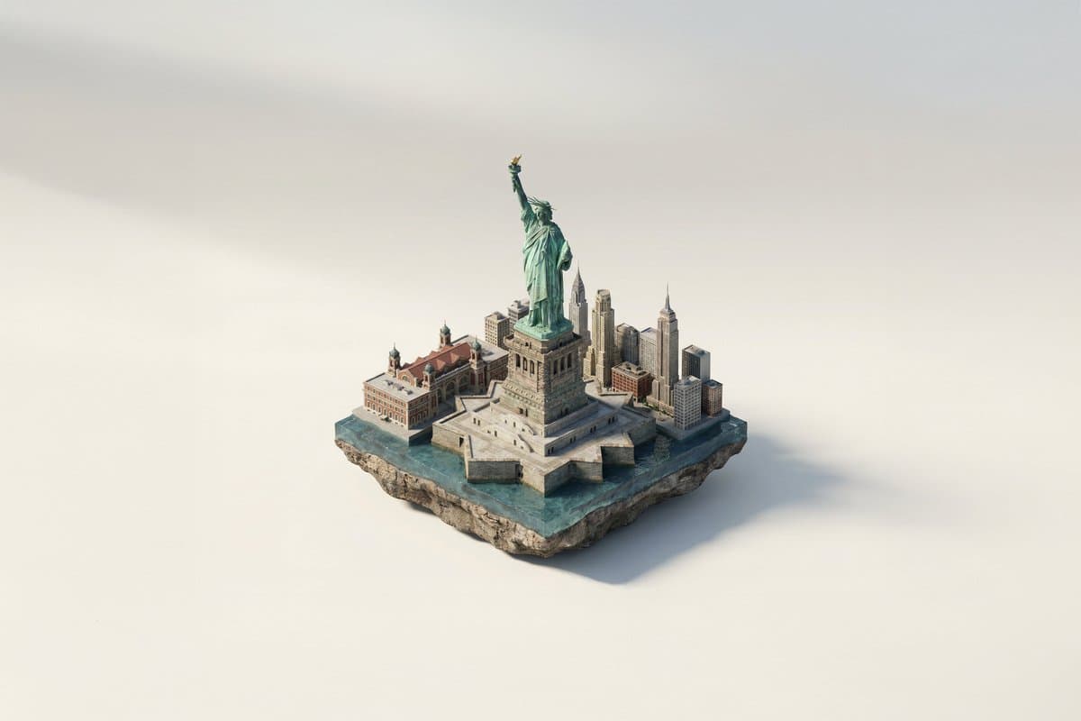 A miniature isometric architectural diorama of [LANDMARK NAM