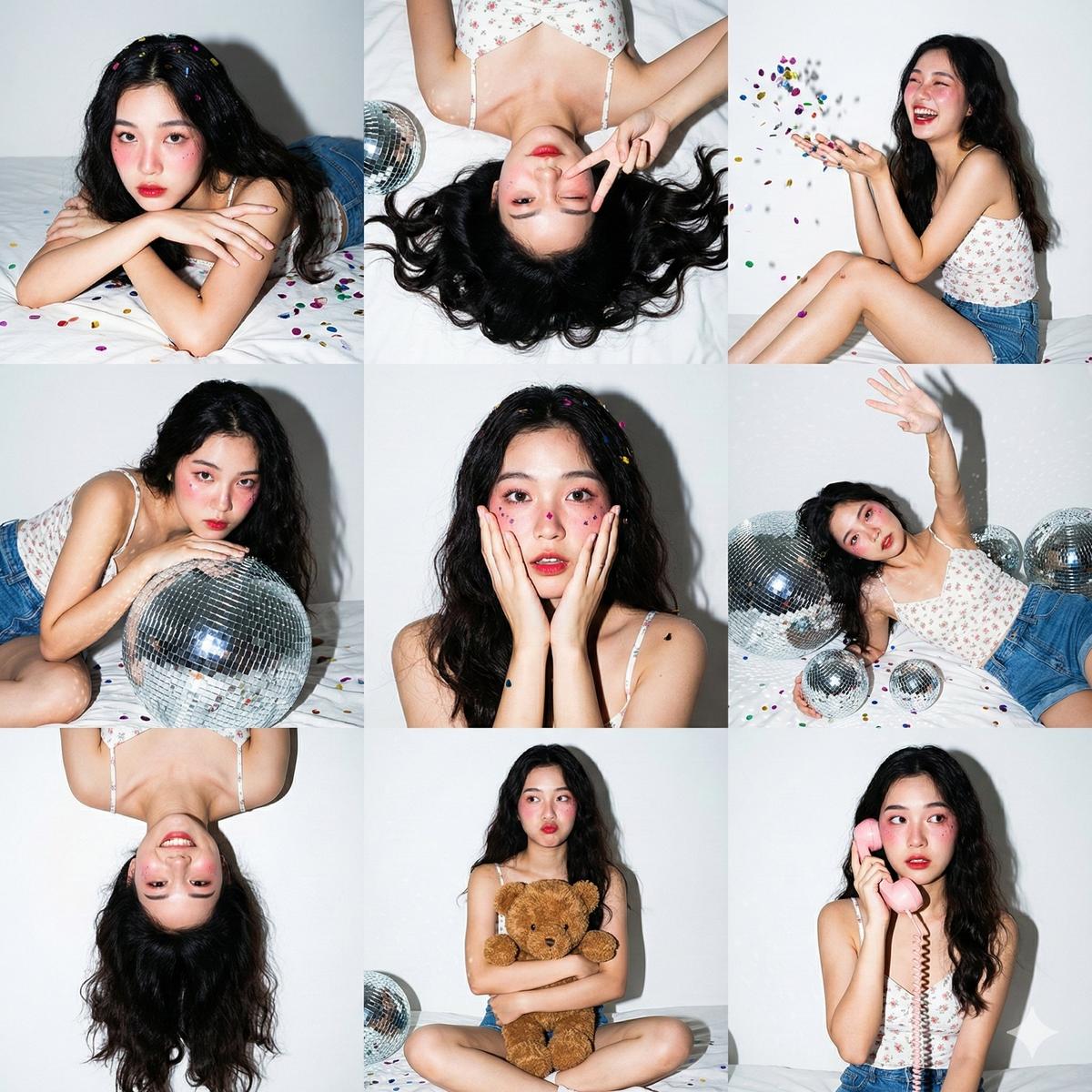3x3 Photo Collage / 9-Panel Grid.",
"layout": "Nine ve