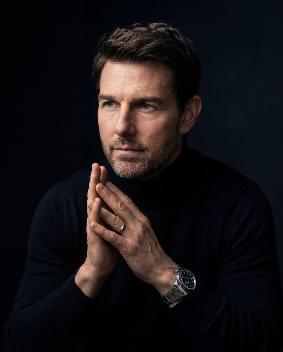 A hyper-realistic cinematic portrait of a man with short, te