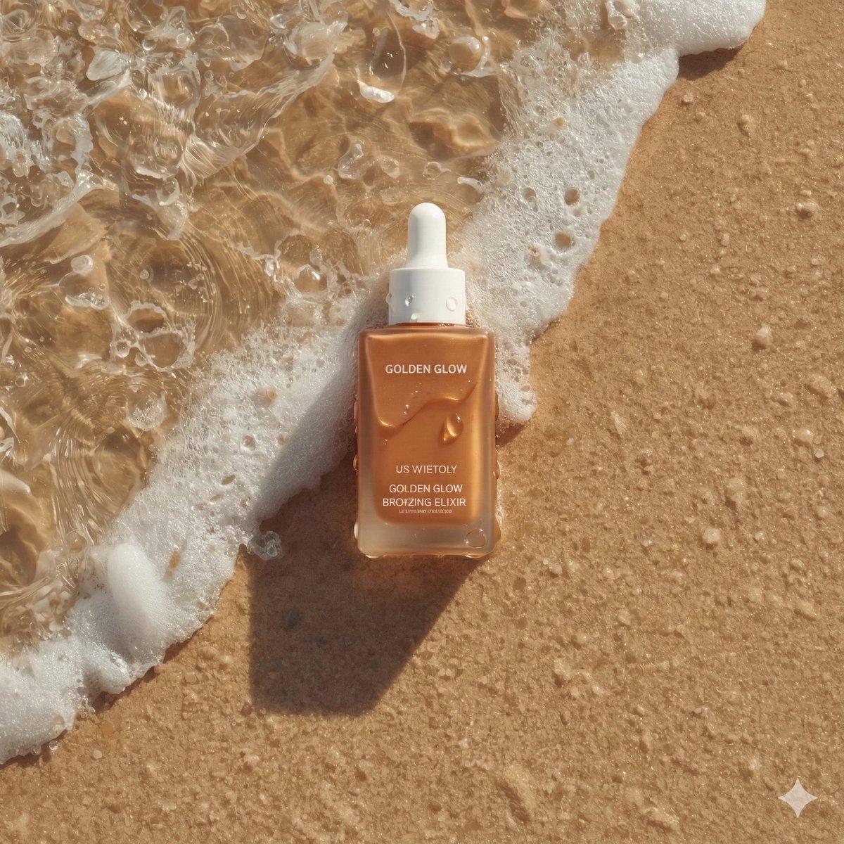 Ultra-realistic summer skincare product photography of a bro