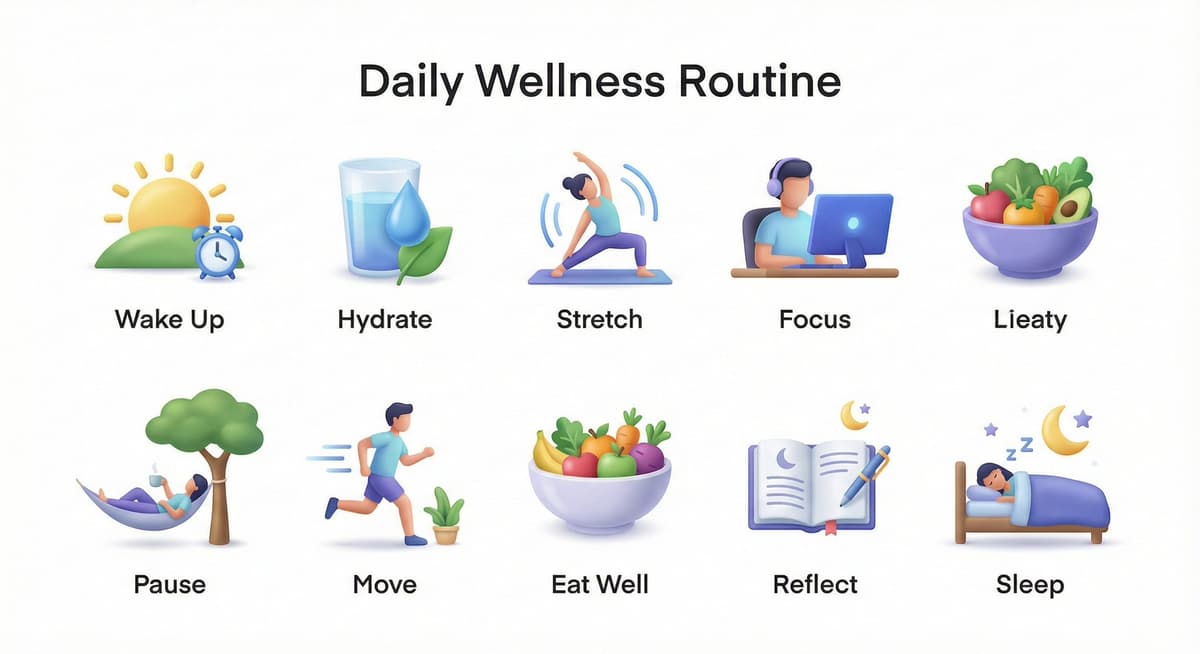 Create a collection of icons representing [ROUTINE / PROCESS